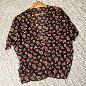 Charlotte Russe sheer cardigan with floral print